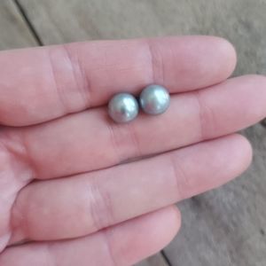 8mm Blue Honora Pearl Stud/ Post Earrings